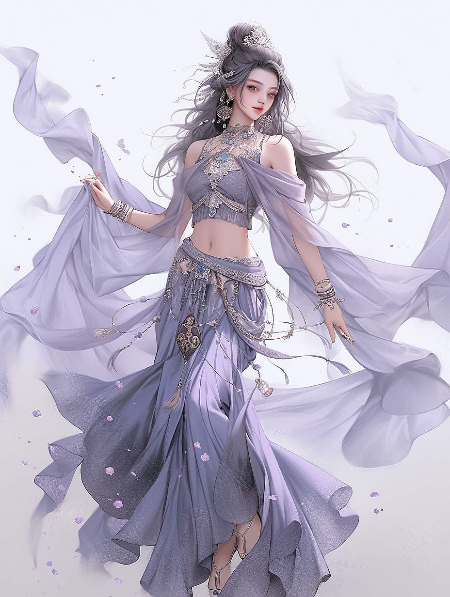 一组古风波斯舞女美人壁纸插画