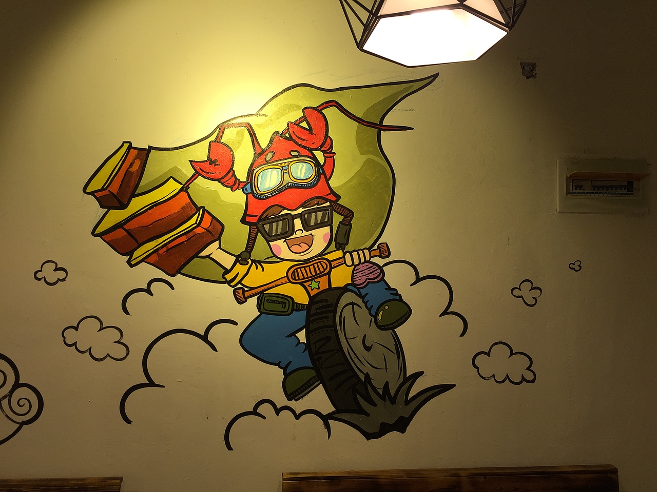 [豹小玉手绘]烧烤店手绘墙/手绘油桶