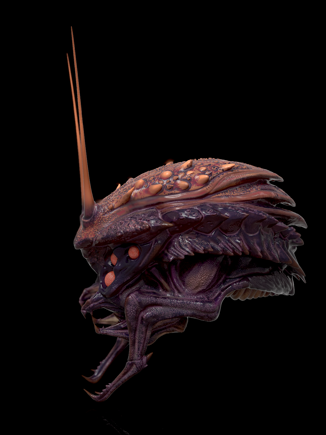 外星人頭部習作（圖ZMTczMzkzMTgw） - 人物/生物 - 站酷設計師撤退冬眠原創(chuàng)素材 - 站酷ZCOOL