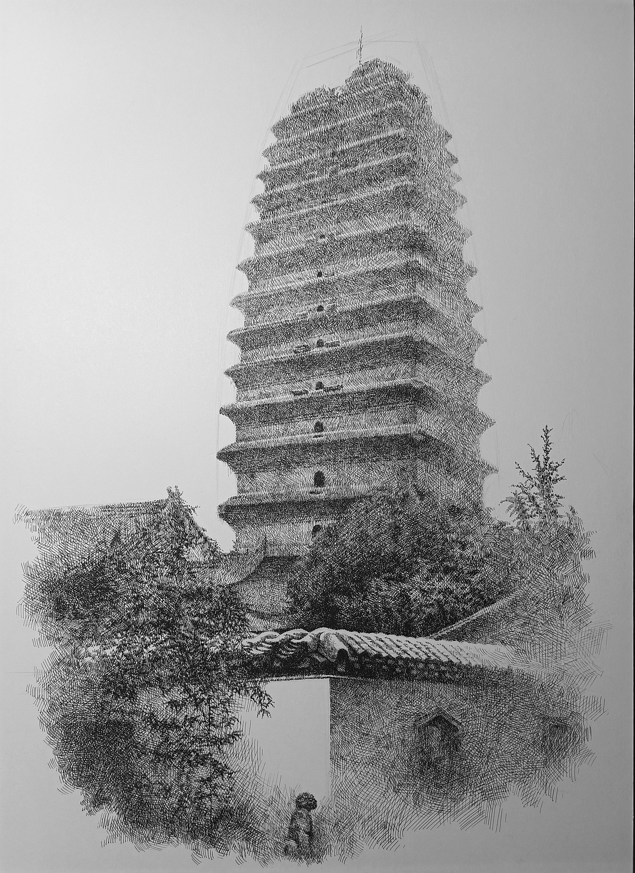 钢笔画《长安八景》+1（图ZMjU5MzQyNjQ0） - 绘画 - 站酷设计师go朱云峰1原创素材 - 站酷ZCOOL