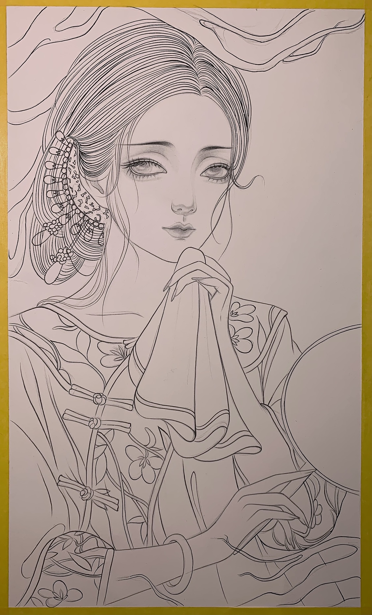 原创古风水彩插画美女（图ZMjcwMzAxMjM2） - 艺术插画 - 站酷设计师静兮水彩原创素材 - 站酷ZCOOL