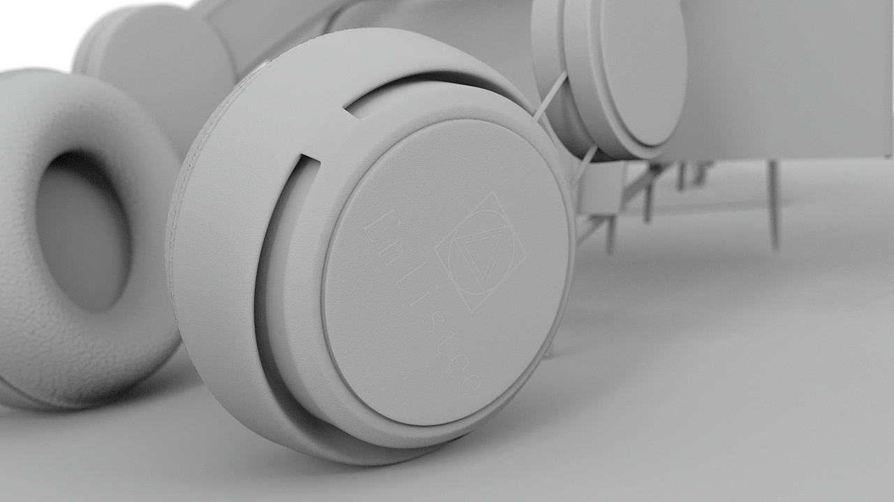 头戴耳机产品写实渲染