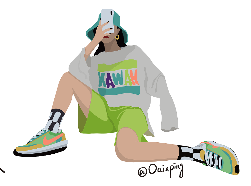 扁平人物练习（图ZMTk0MTUyMDY4） - 创作习作 - 站酷设计师晓晓之不忙时光原创素材 - 站酷ZCOOL