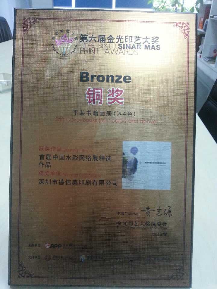 阿东哥设计画册《首届中国水彩网络展精选作品》获了第六界金光印艺大奖的铜奖（图ZMTMwNjY1NjA=） - 书籍/画册 - 站酷设计师阿东哥原创素材 - 站酷ZCOOL