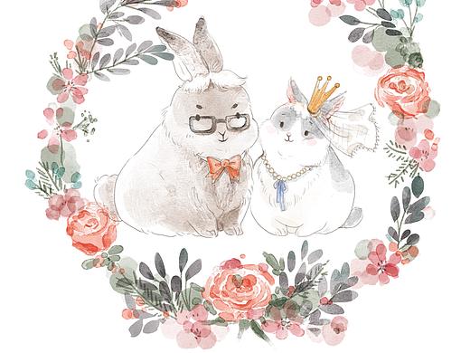 【兔子與花禮】（個人主頁-ZMzM4NzExNjQ=） - 藝術插畫 - 站酷設計師哞宅君原創(chuàng)素材 - 站酷ZCOOL