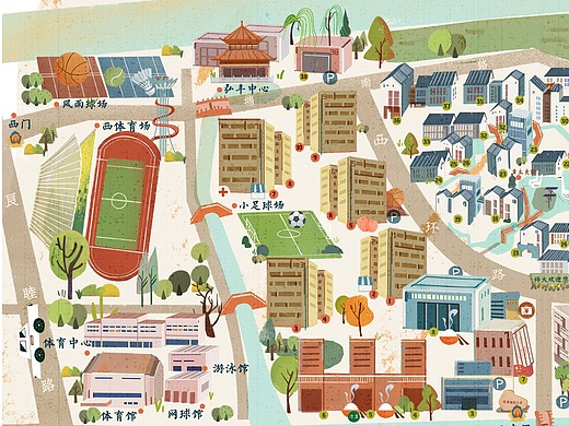 hznu手绘校园文化导览图[杭师大校园地图]