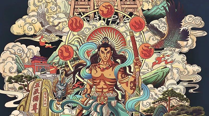 泰山石敢当任务形象插画及周边