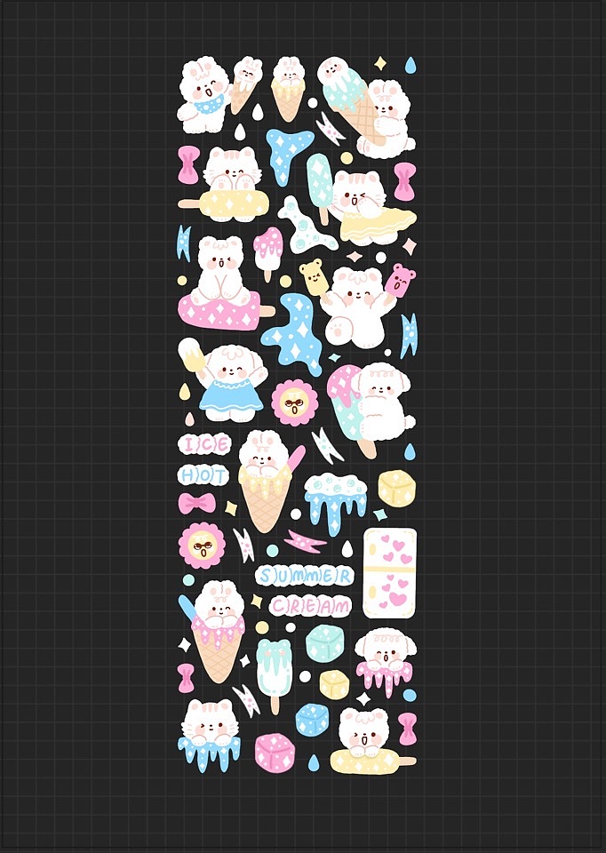 咕卡贴纸|夏日冰淇淋（图ZMzA3NTAzODQ4） - 商业插画 - 站酷设计师爱学习的哈鲁酱原创素材 - 站酷ZCOOL