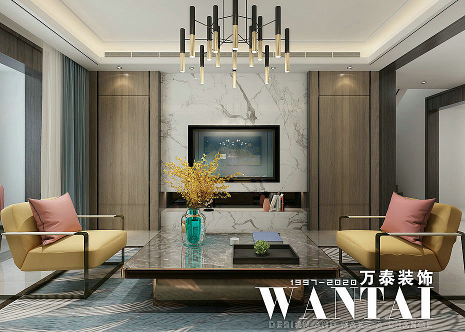 泰安花园洲220㎡现代轻奢装修|泰安万泰装饰公司张继龙