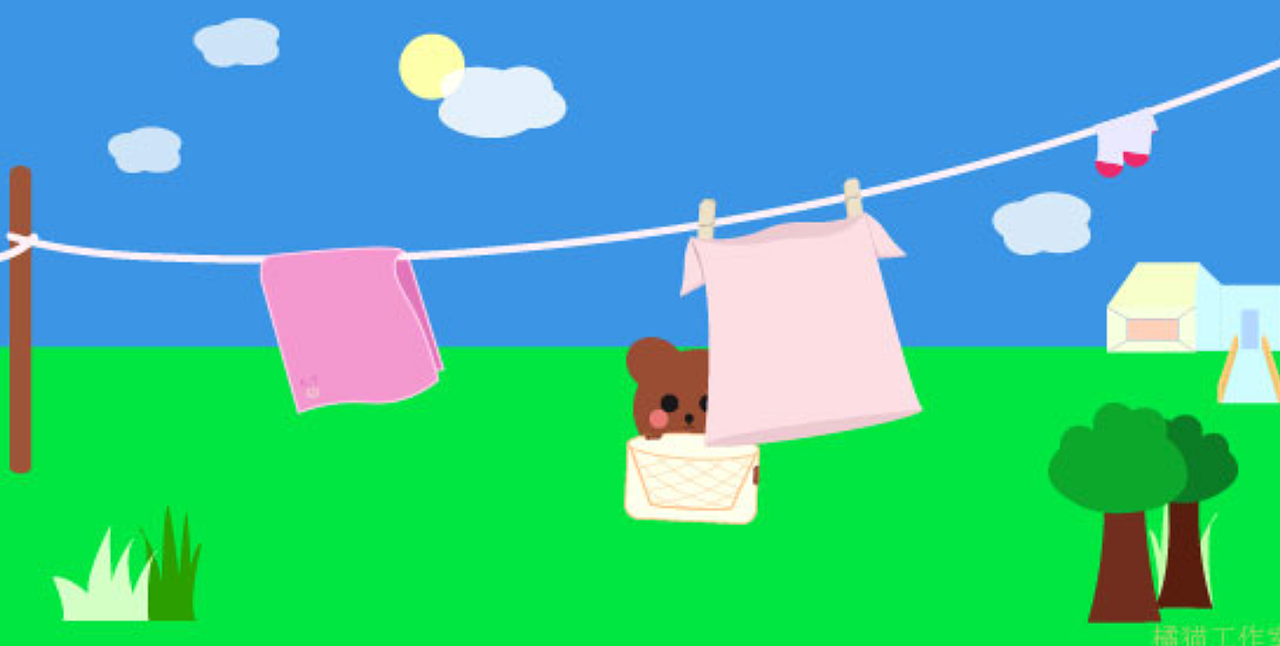晾衣服（圖ZMjU4NDkyODQ0） - 兒童插畫 - 站酷設(shè)計(jì)師皇鉆老姨原創(chuàng)素材 - 站酷ZCOOL
