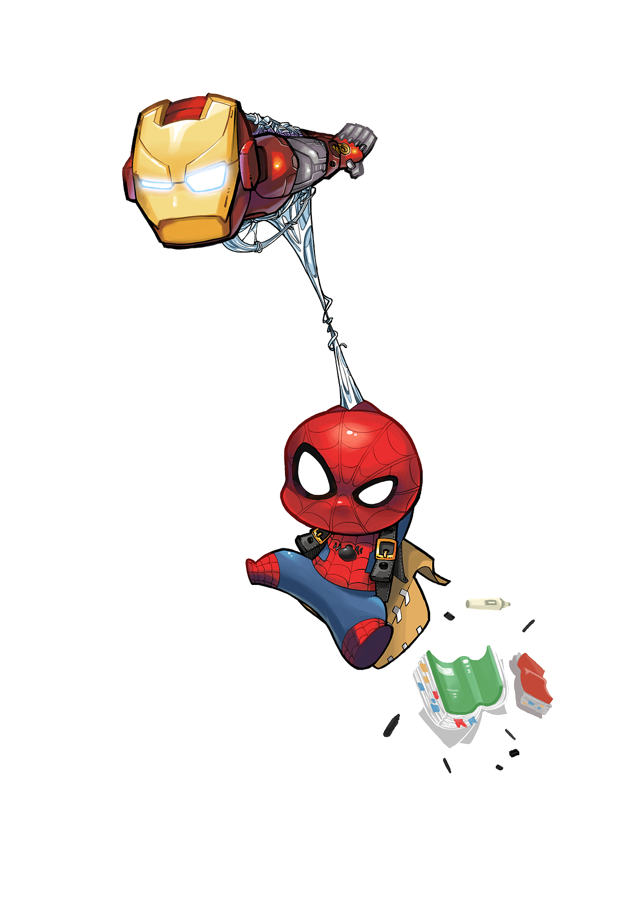 完成了角色的上色,因为是q版,所以没有很复杂.