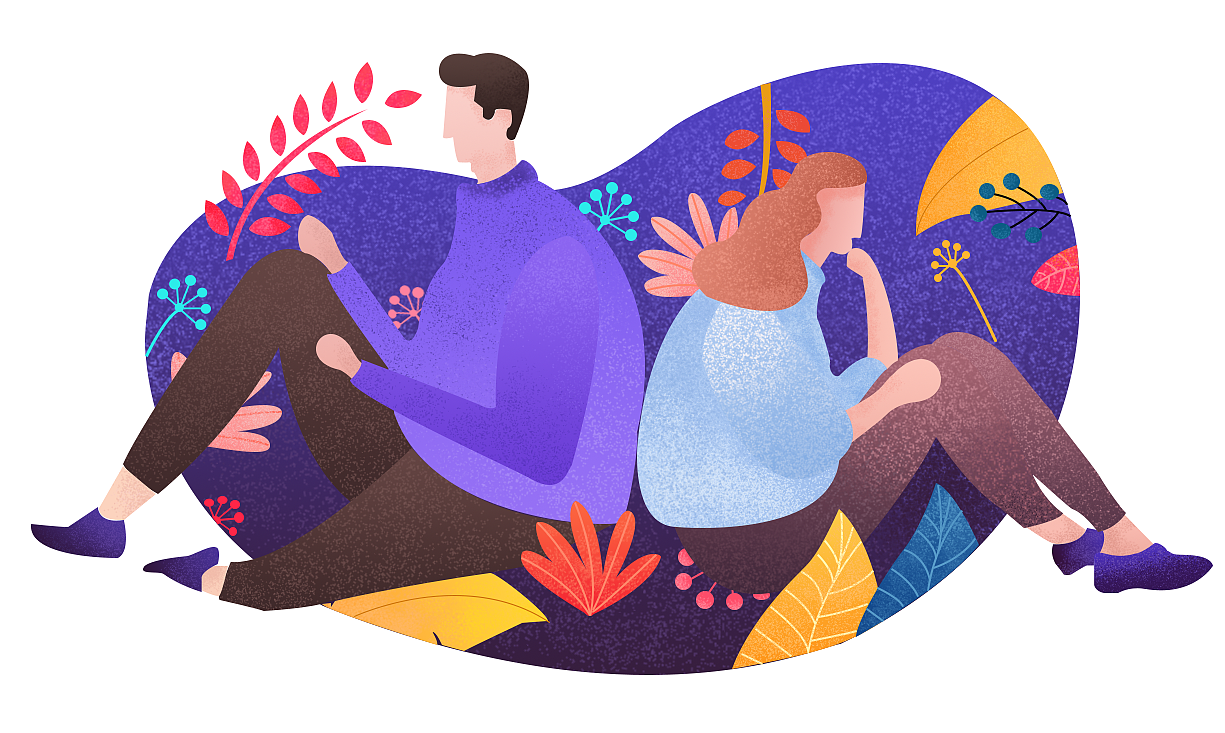 噪点插画风的情侣系（图ZMjAwMjYwMzcy） - 创作习作 - 站酷设计师暖狮子原创素材 - 站酷ZCOOL