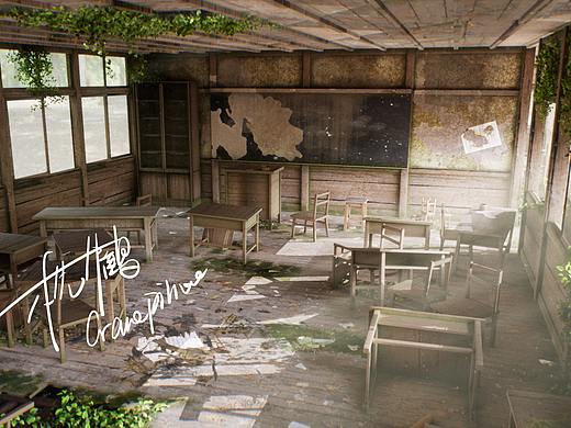 Abandoned Classroom废弃教室（个人主页-ZNDg5Mjg2ODQ=） - 场景 - 站酷设计师枕鹤原创素材 - 站酷ZCOOL