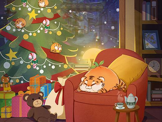 酷乐潮玩X虎桔圣诞节海报（个人主页-ZNTY4MDE2MTI=） - 商业插画 - 站酷设计师噎羊原创素材 - 站酷ZCOOL