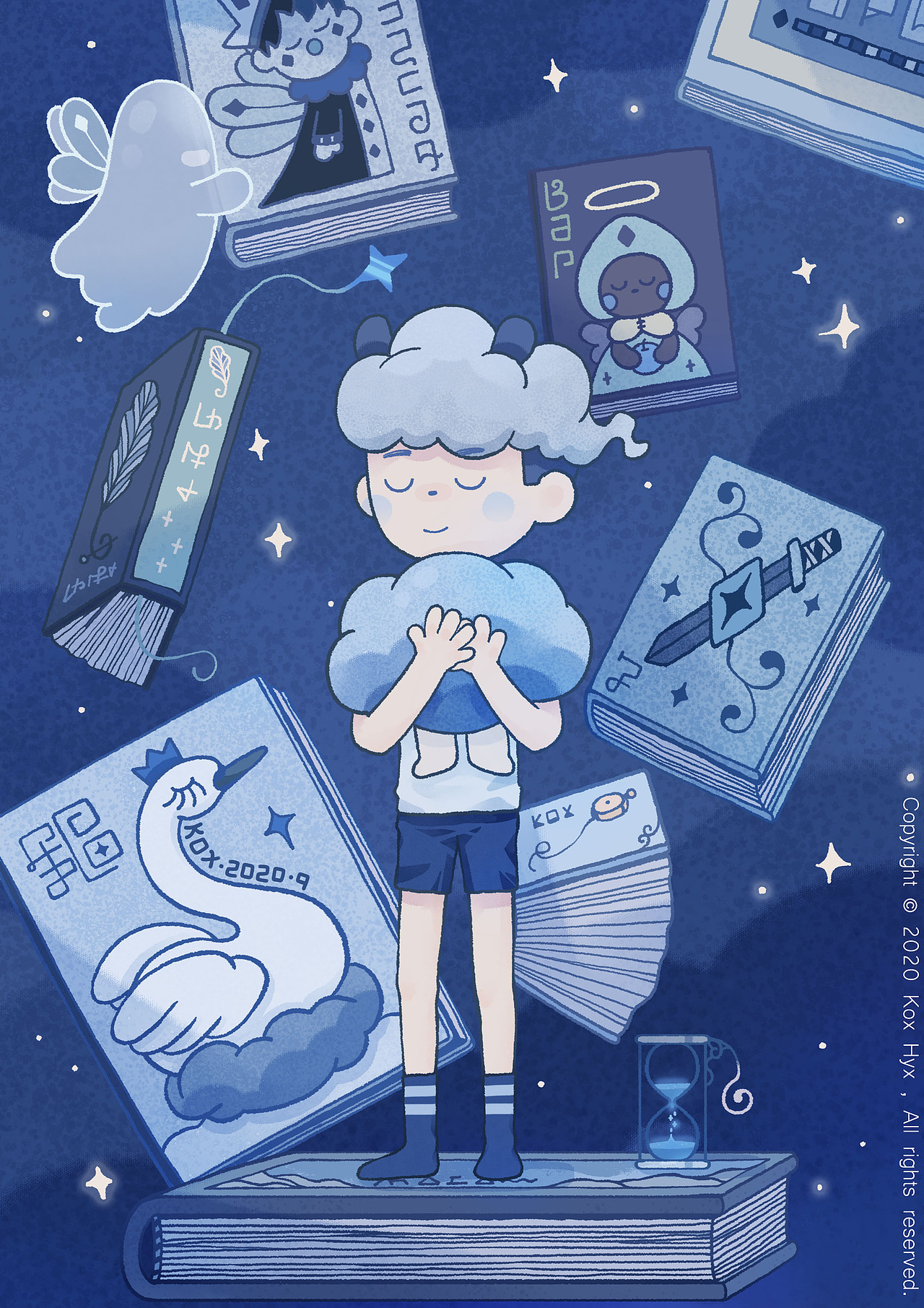 调了一组蓝色调|插画|创作习作|kox豪烁郎_原创作品-站酷zcool