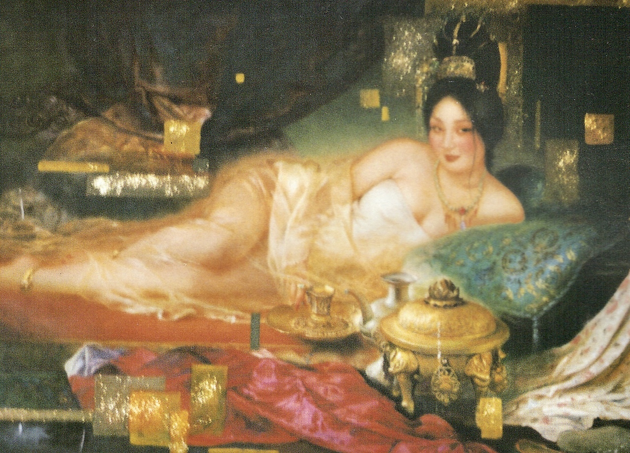 油画作品《后宫幽女》