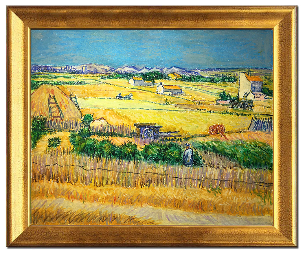 油画棒练习分享之梵高作品收获的风景（图ZMTgxODM1MDky） - 绘画 - 站酷设计师慕渔艺术原创素材 - 站酷ZCOOL