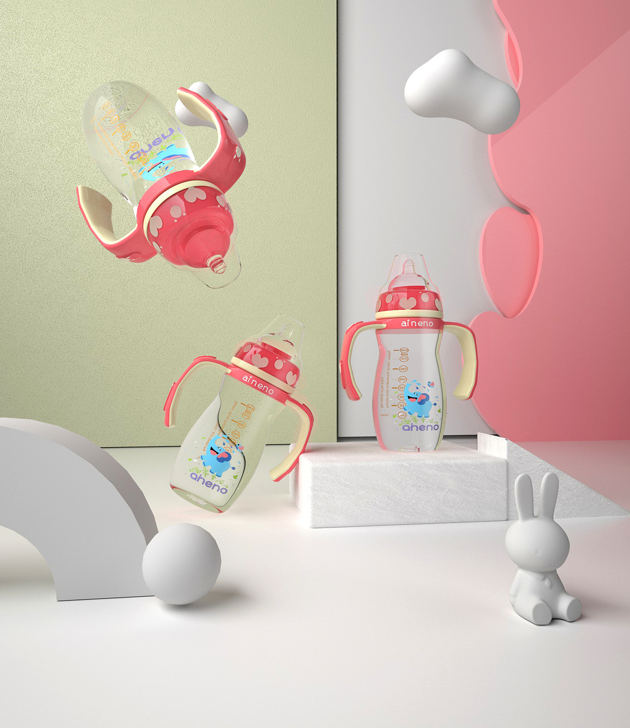 C4D丨一波奶瓶系列产品建模渲染|三维|产品|诗与酒与人生 - 原创作品 - 站酷 (ZCOOL)
