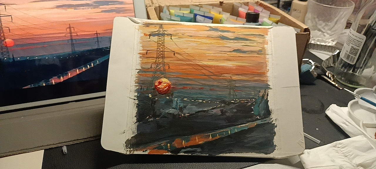 夕阳（图ZMjc5OTI4MDI0） - 绘画 - 站酷设计师灰鹅绒原创素材 - 站酷ZCOOL