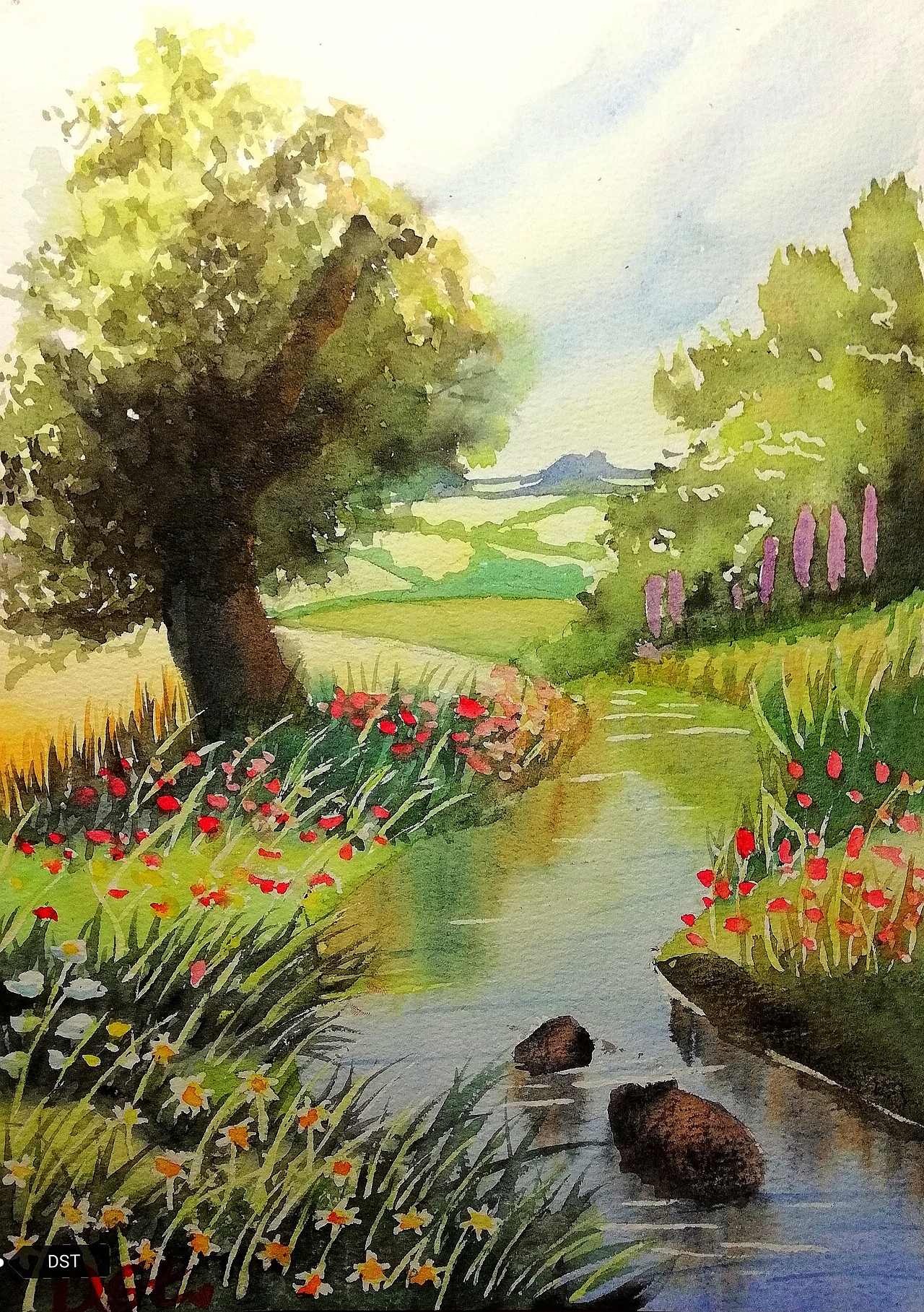 分享标签水彩艺术手绘森林插画作品信息创作时间2018/03/10【岩彩】