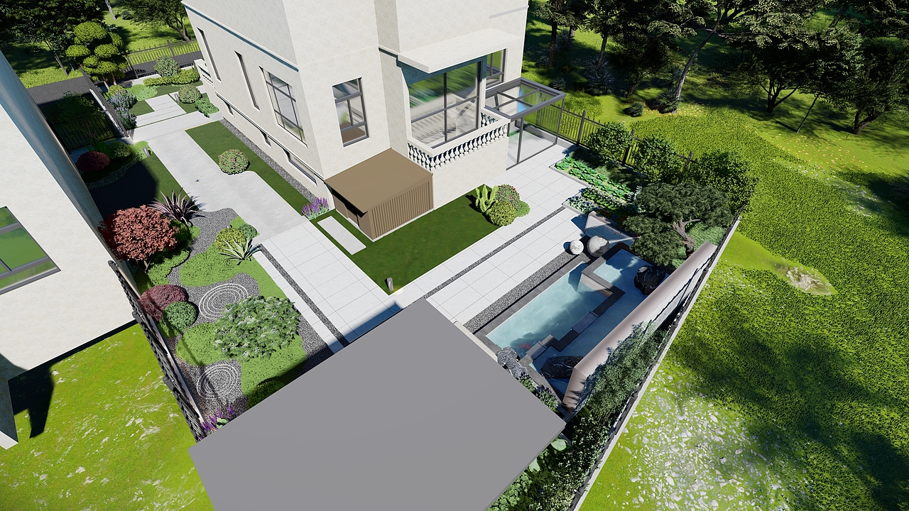 380平米别墅庭院设计,让梦幻与自然交织!