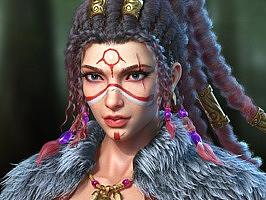 《部落女战士》角色案例（个人主页-ZNDQ2MjQ1Njg=） - 人物/生物 - 站酷设计师邪童君原创素材 - 站酷ZCOOL