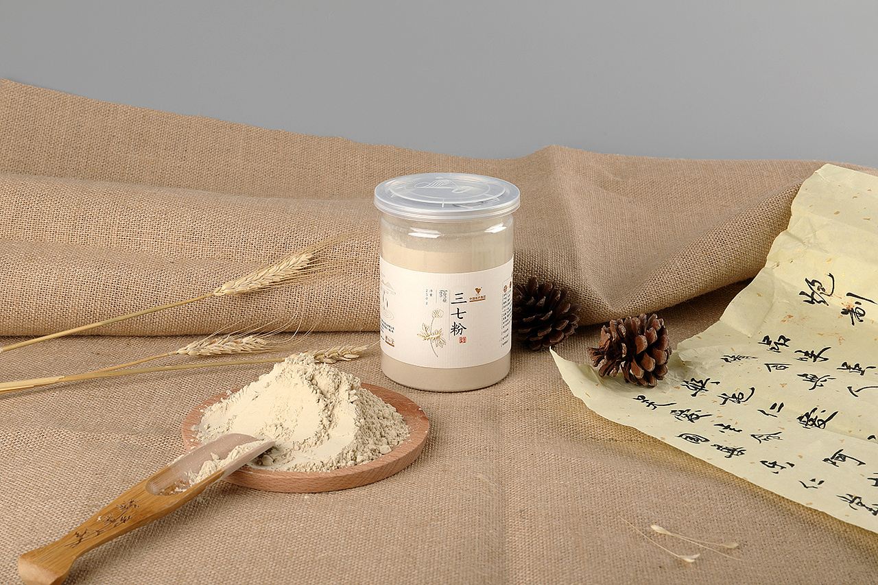 三七粉中药饮片包装拍摄