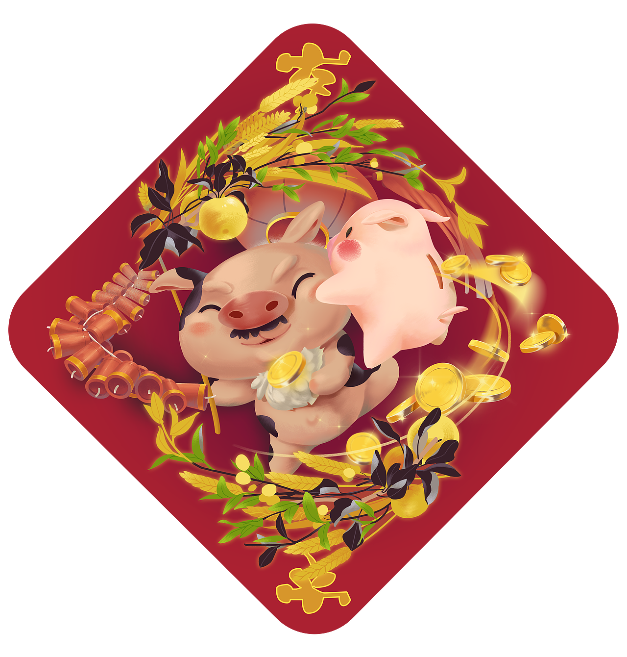 豬年年畫（圖ZMTQzMjQwMDgw） - 創(chuàng)作習(xí)作 - 站酷設(shè)計(jì)師十兩皊原創(chuàng)素材 - 站酷ZCOOL