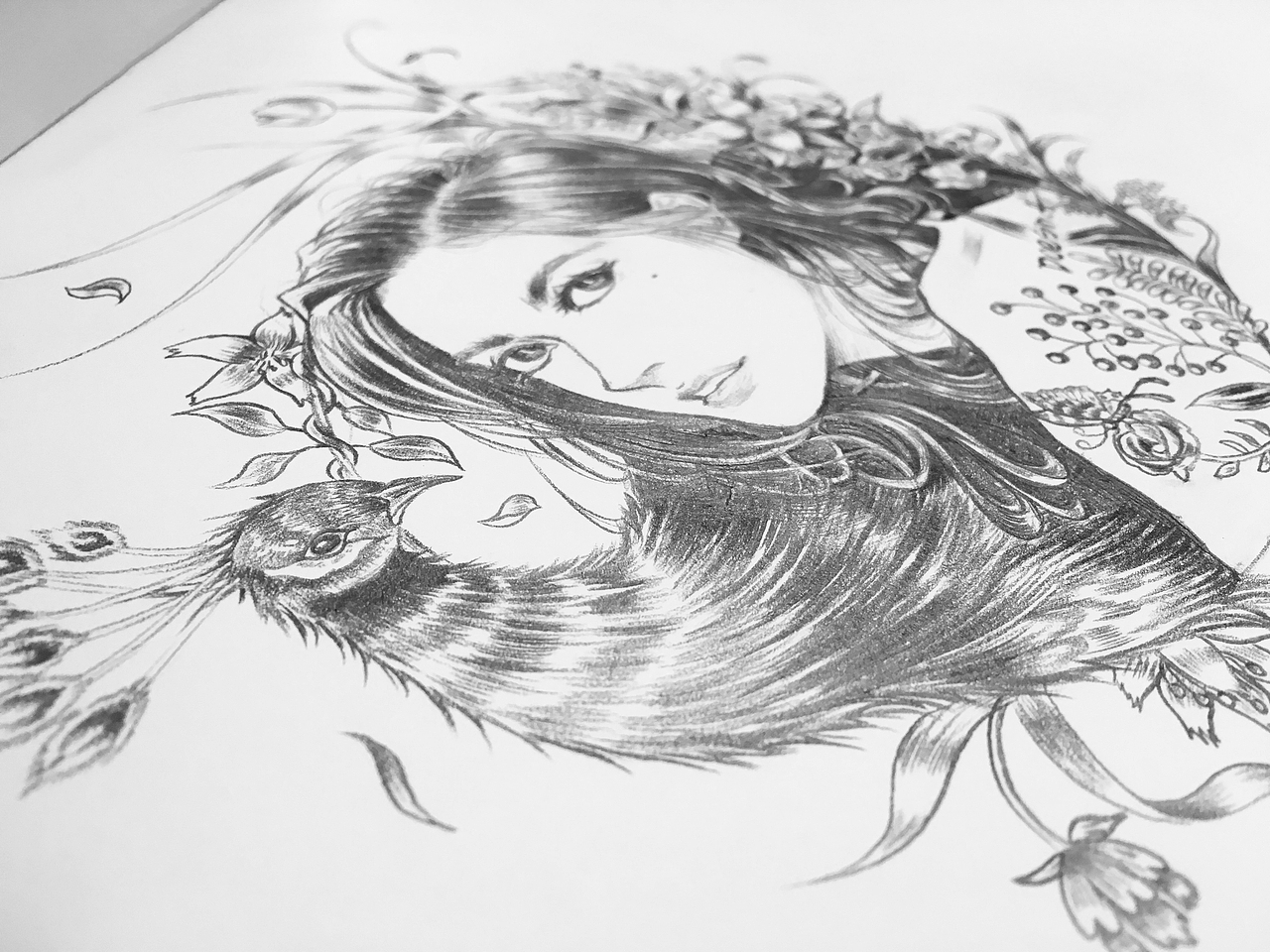 花与翎（未完待续）（图ZMTU0Mjk3OTUy） - 创作习作 - 站酷设计师Doeszk原创素材 - 站酷ZCOOL