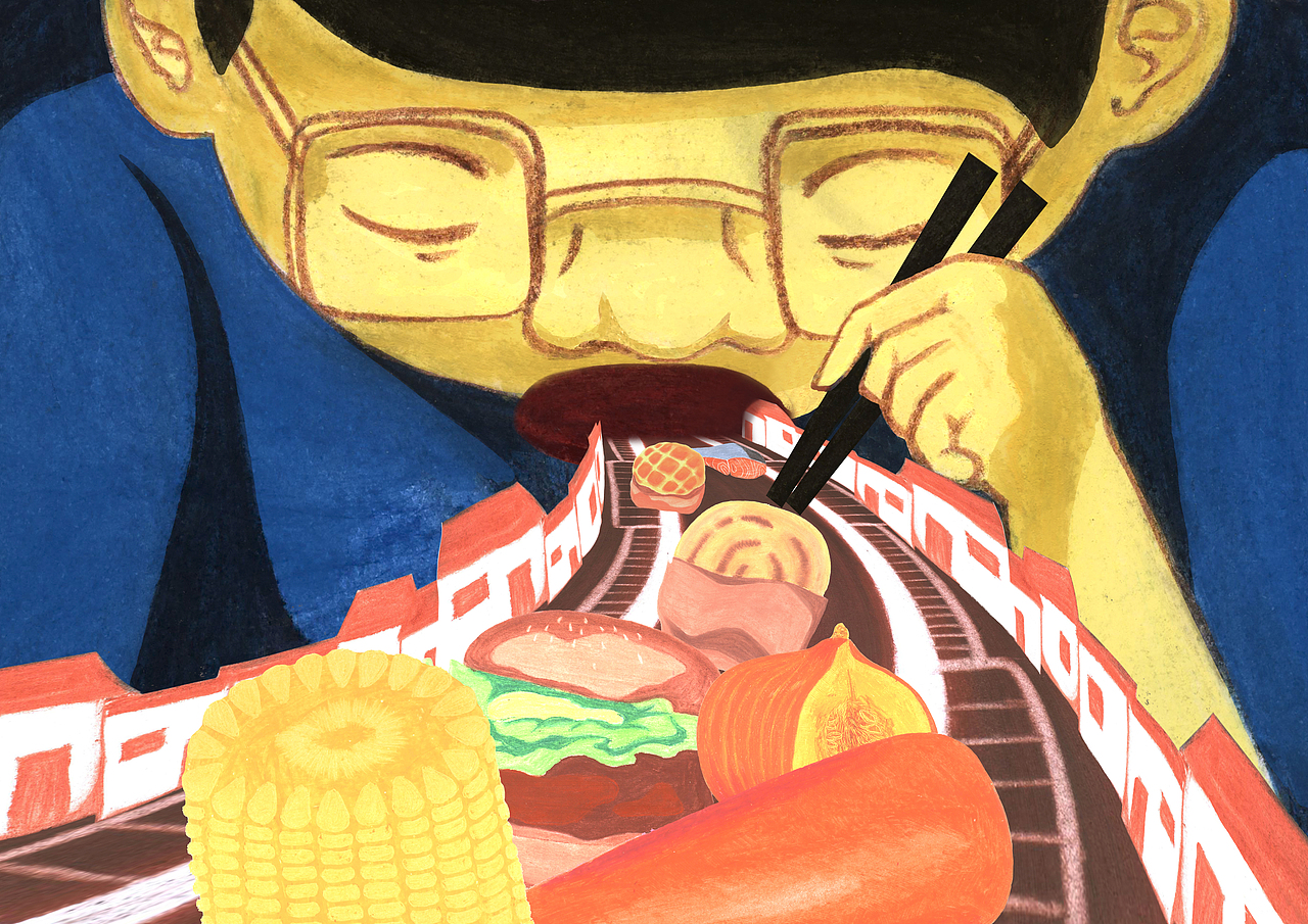 「食」——下班后也要好好吃饭（图ZMjY4MjM3Njc2） - 艺术插画 - 站酷设计师蔡怂怂原创素材 - 站酷ZCOOL
