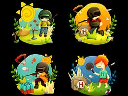 吃鸡绝地求生游戏趣味插画