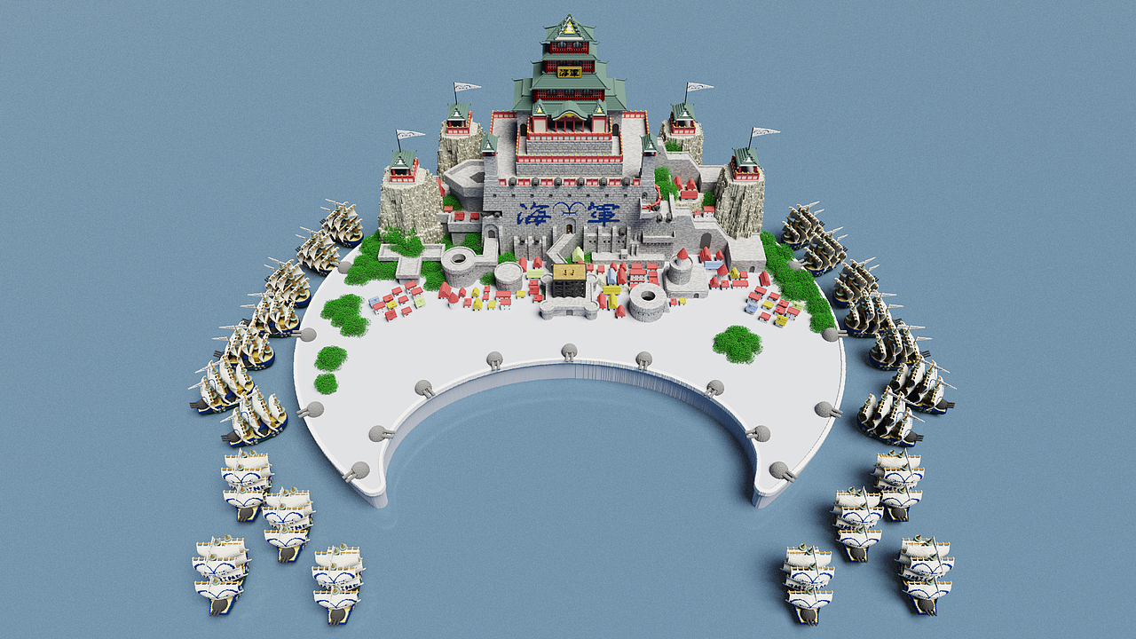 体素海贼王系列顶上战争场景还原1