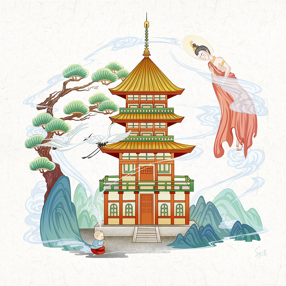 国风环绕插画（图ZMjc2NDExMDEy） - 商业插画 - 站酷设计师纱漠原创素材 - 站酷ZCOOL