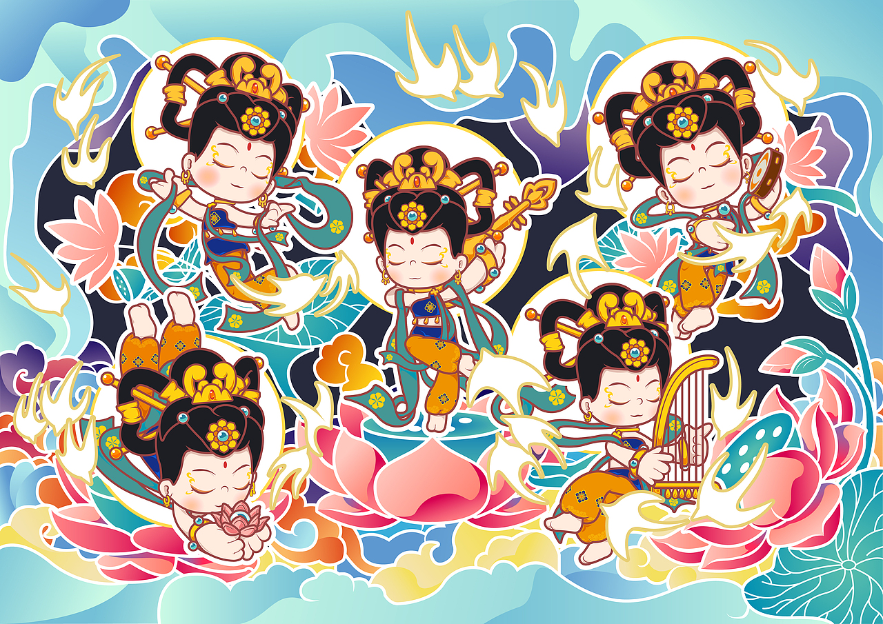 《乐舞敦煌》文创IP形象设计(图ZMjg4MDAzNzI4) - IP形象 - 站酷设计师柏oe原创素材 - 站酷ZCOOL