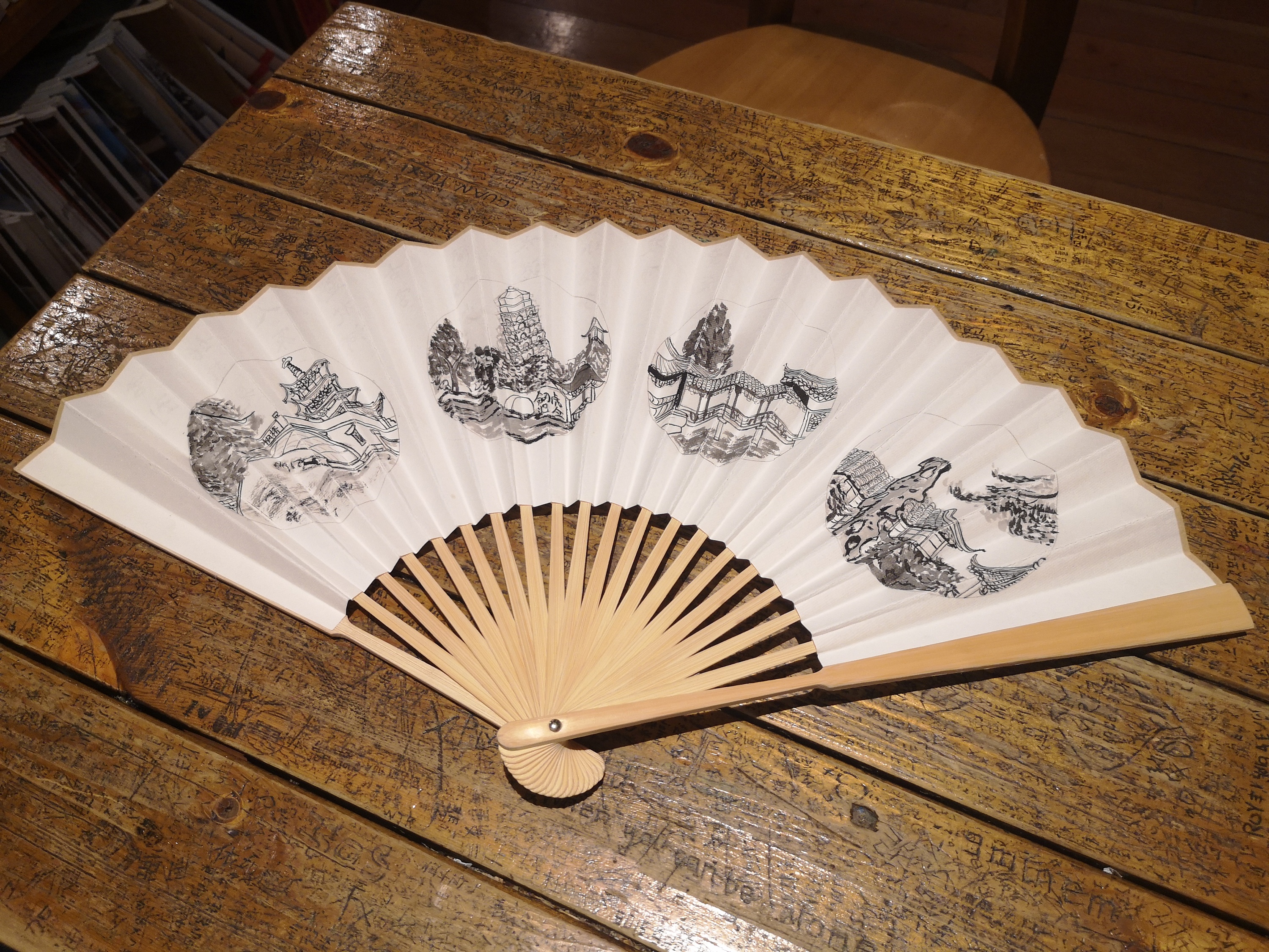 手绘苏州四景折扇|工业/产品|礼品/纪念品|鲜鹭 - 原创作品 - 站酷