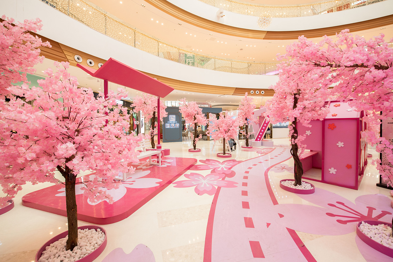唐山吾悦广场春季桃花展（图ZMjQ4MDQ3MDI0） - 展陈设计 - 站酷设计师野生小脆脆原创素材 - 站酷ZCOOL
