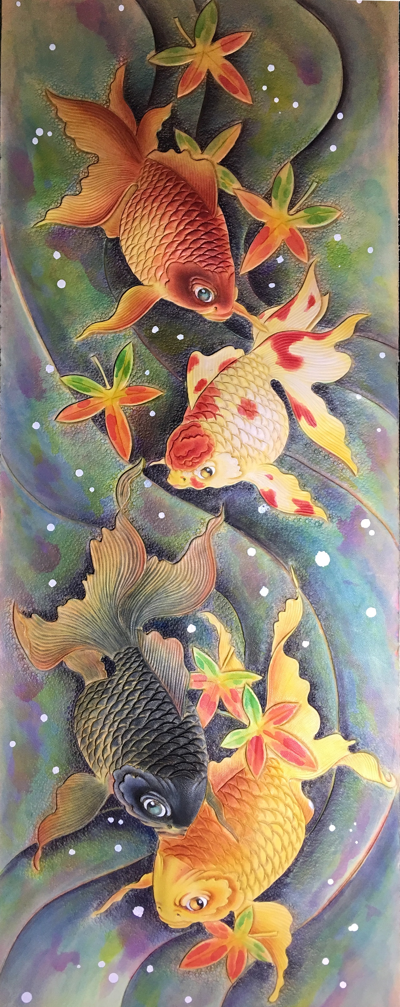 皮雕画—-金鱼戏水（图ZMTQxNzE3NTAw） - 工艺品设计 - 站酷设计师斑寅原创素材 - 站酷ZCOOL