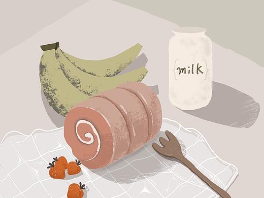 草莓蛋糕卷（个人主页-ZNDI1ODI1MTY=） - 创作习作 - 站酷设计师Acall9038原创素材 - 站酷ZCOOL