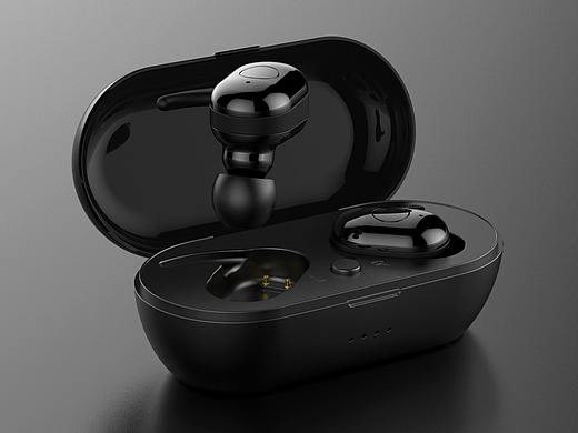 蓝牙耳机 按实物建模渲染出效果图亚马逊主图