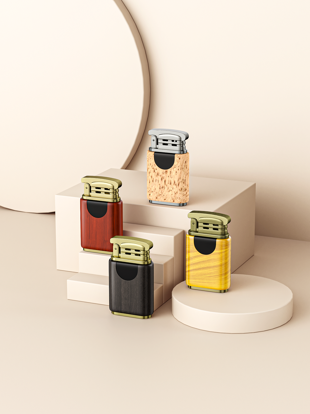 檀木打火机建模渲染