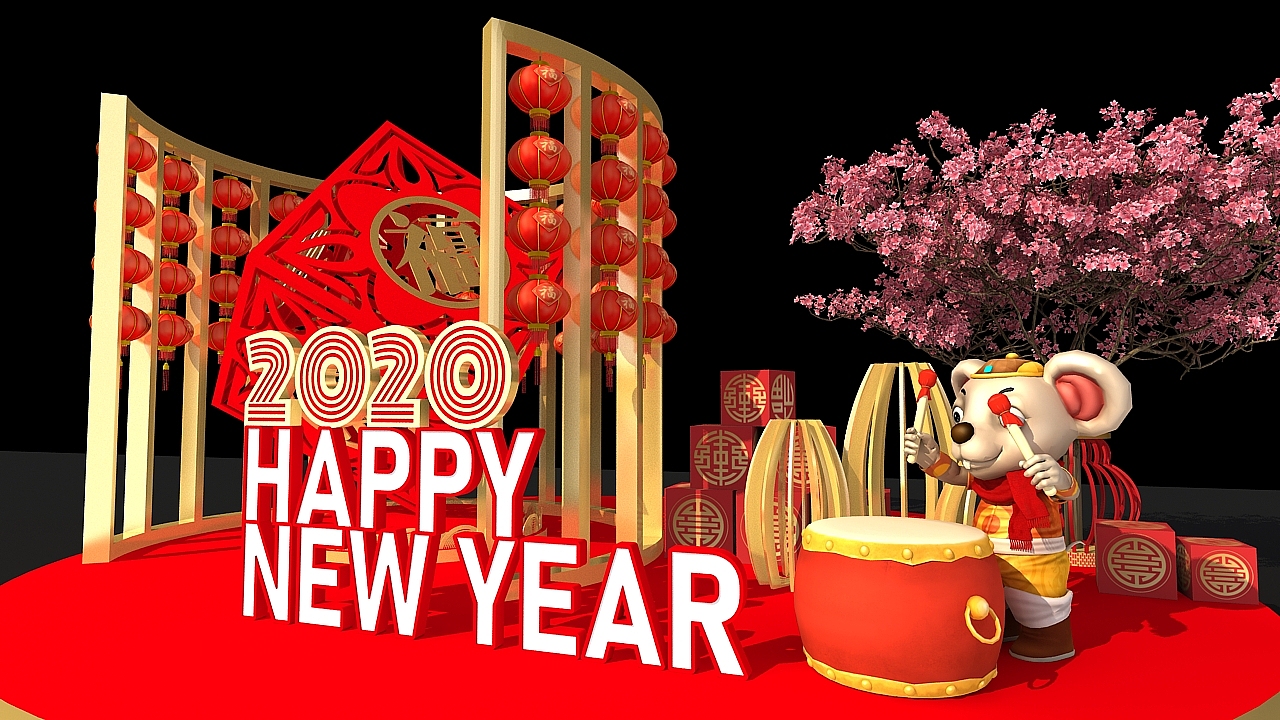 鼠年美陈（图ZMTg4NzE3NTAw） - 展陈设计 - 站酷设计师J自在原创素材 - 站酷ZCOOL