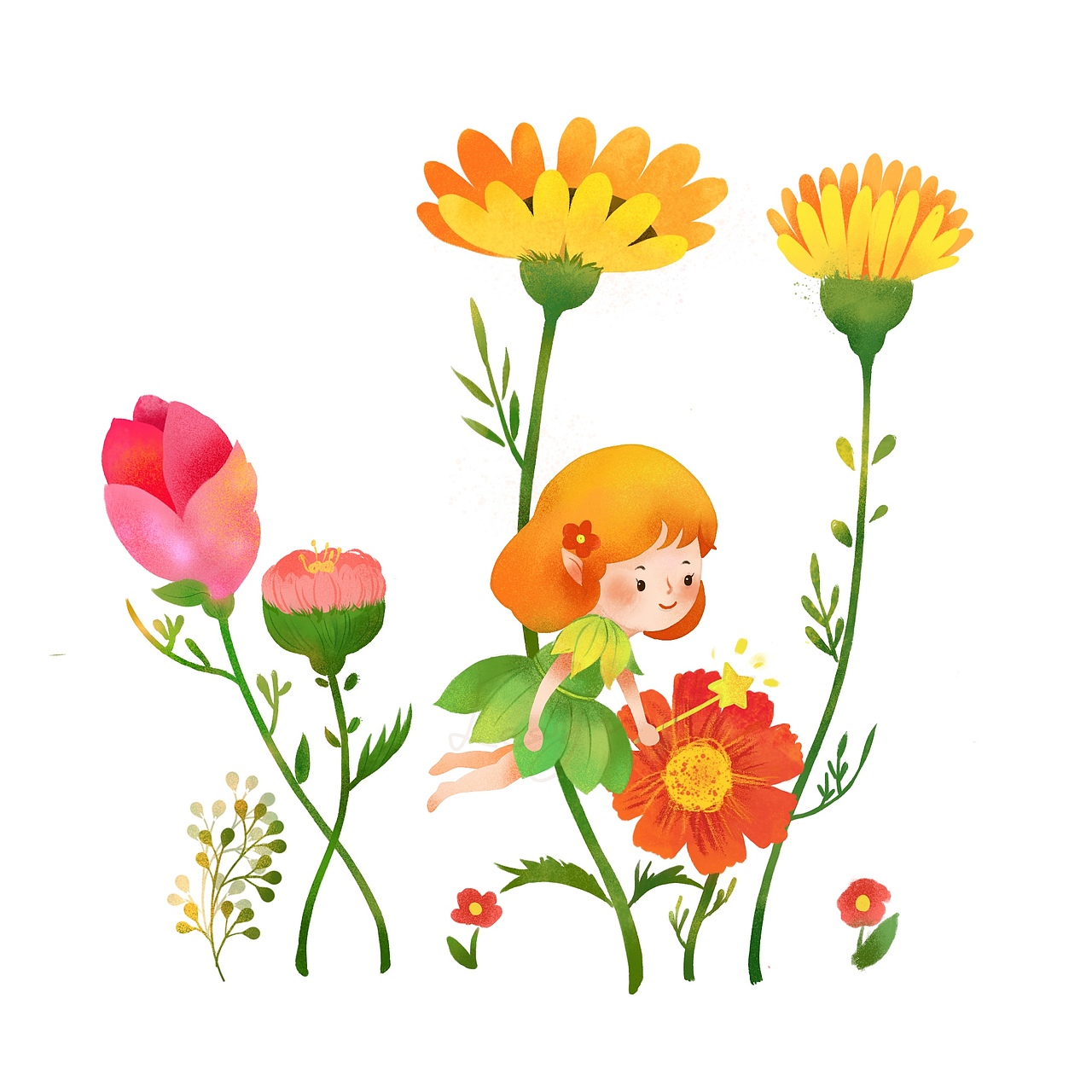 春天与植物|插画|儿童插画|小栗屿_原创作品-站酷zcool