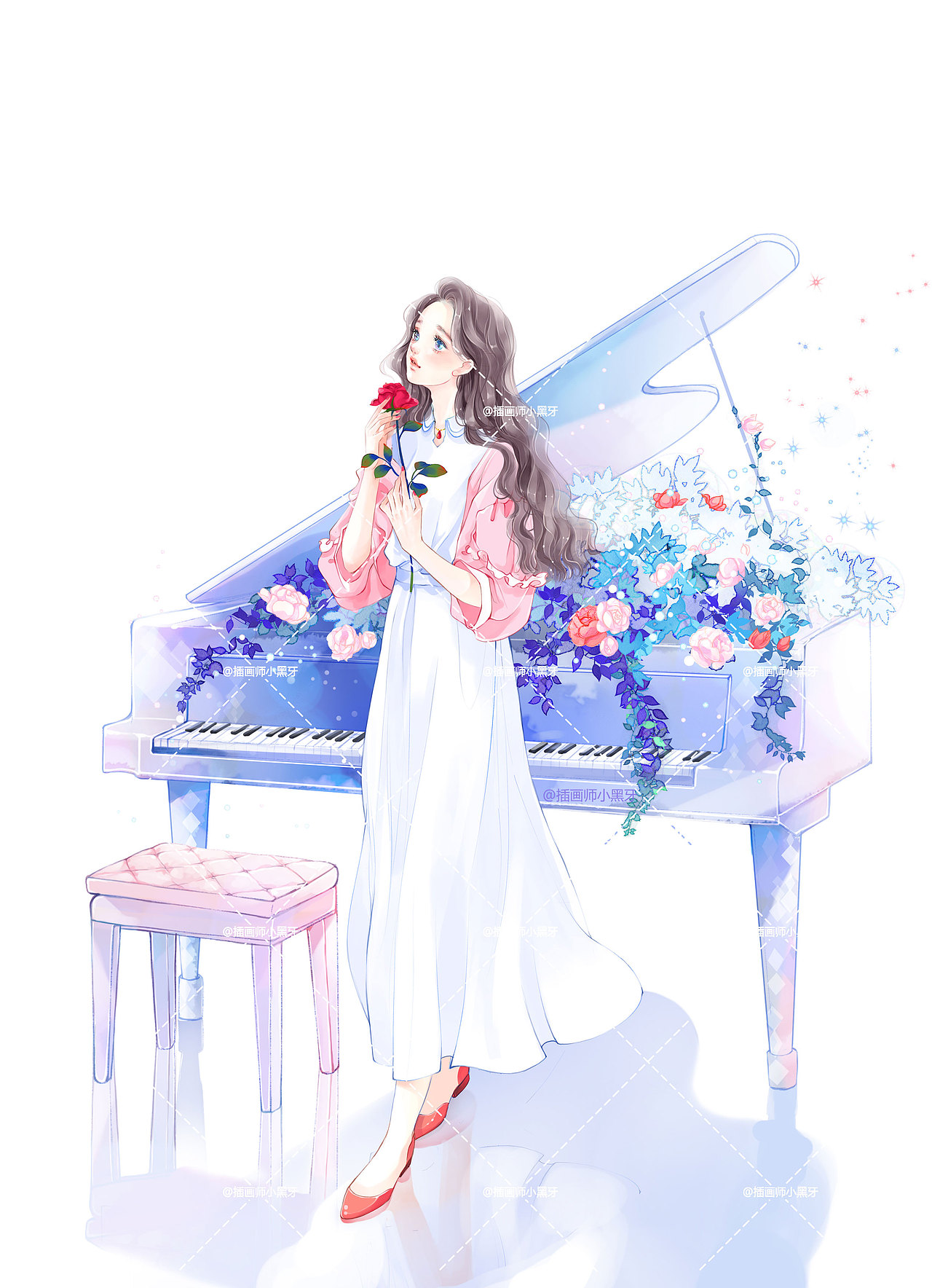 《花火》杂志封面_插画师小黑牙-站酷zcool