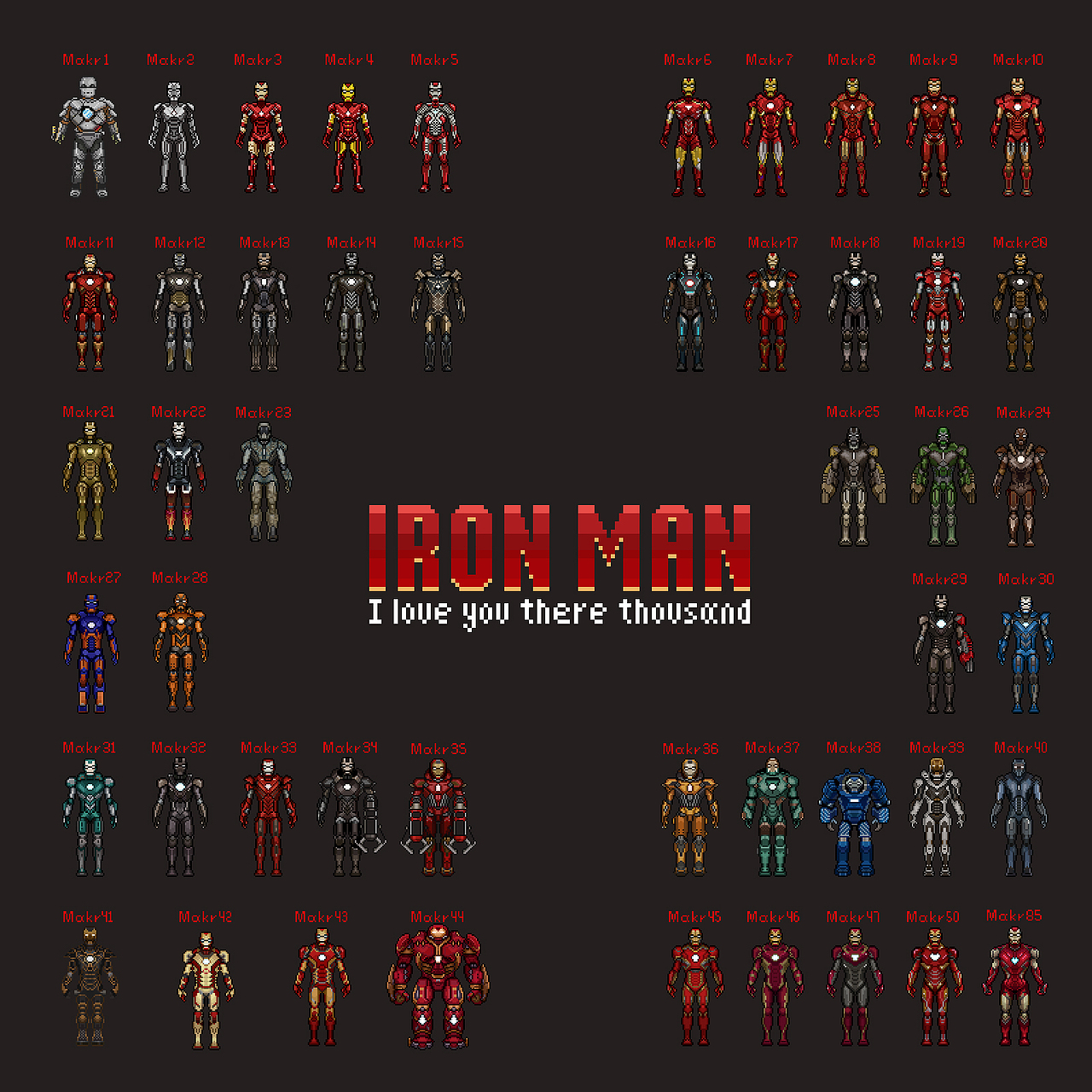 像素画钢铁侠mark战衣合集