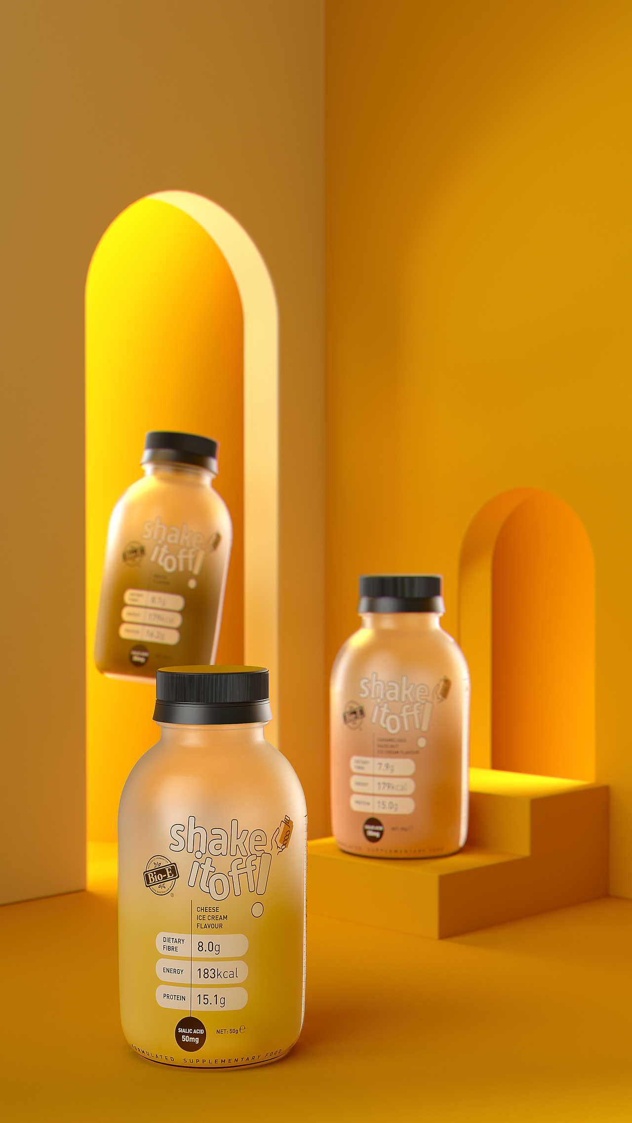 shake it 代餐摇摇奶昔包装设计 场景设计