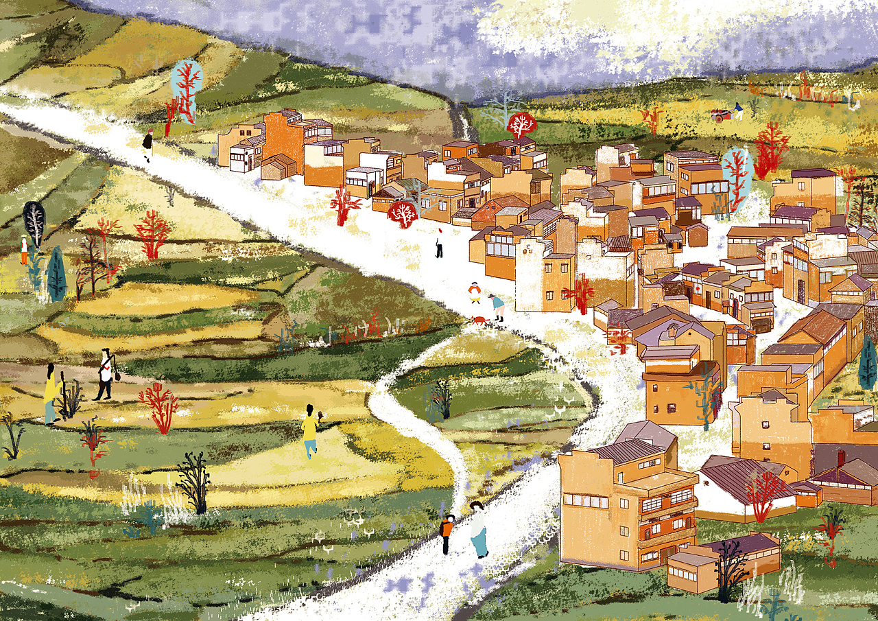 毕业设计乡村四季插画