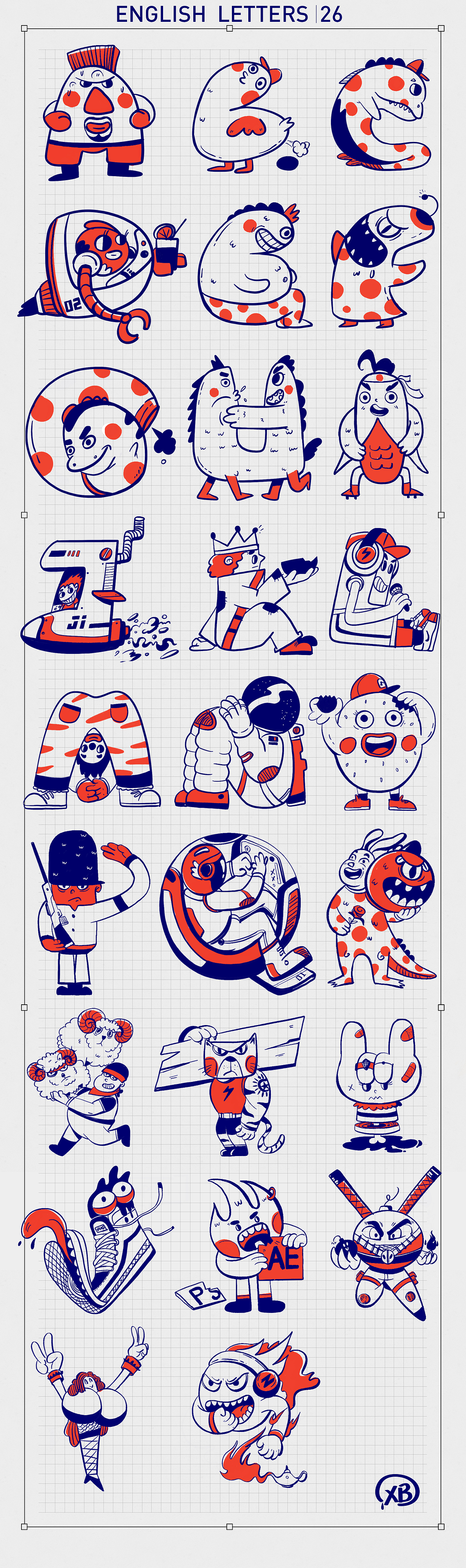 26个字母终于画完了,从最早想画关于怪物的主题,变成了想到什么画什么了。终于摸鱼结束,踩着年底的尾巴画完了......