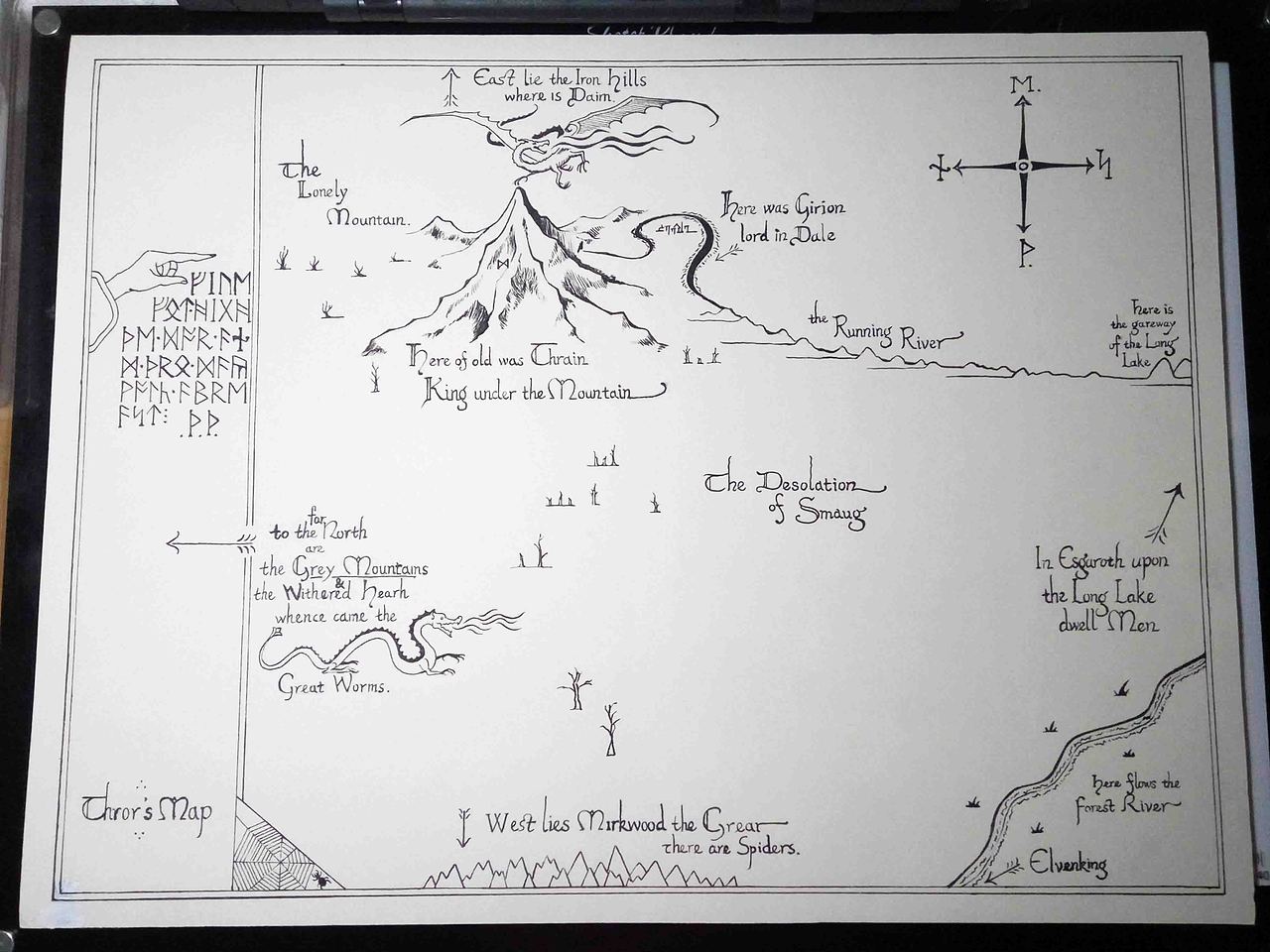 《the hobbit霍比特人》孤山地图 临摹