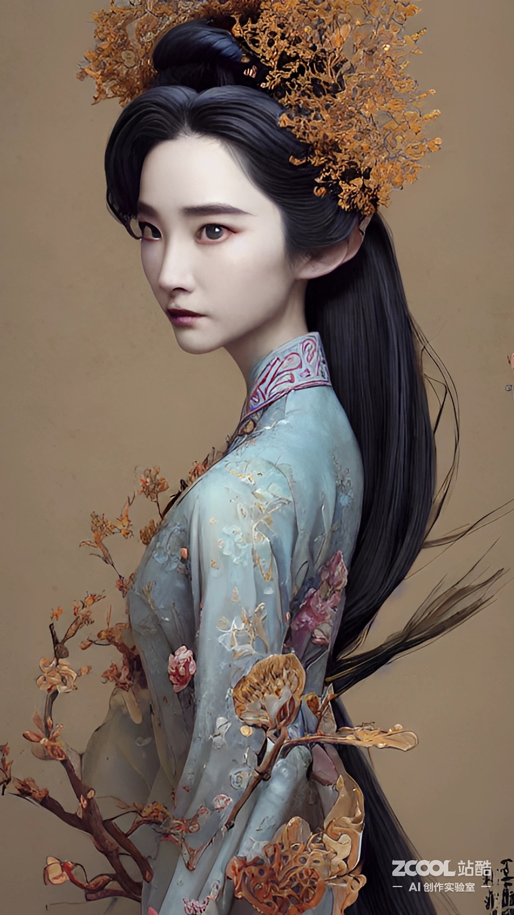 #AI创作实验室#【汉服】【油画X中国画】（图ZMzIxNDM0MTI4） - AI作品 - 站酷设计师xingceng2号原创素材 - 站酷ZCOOL