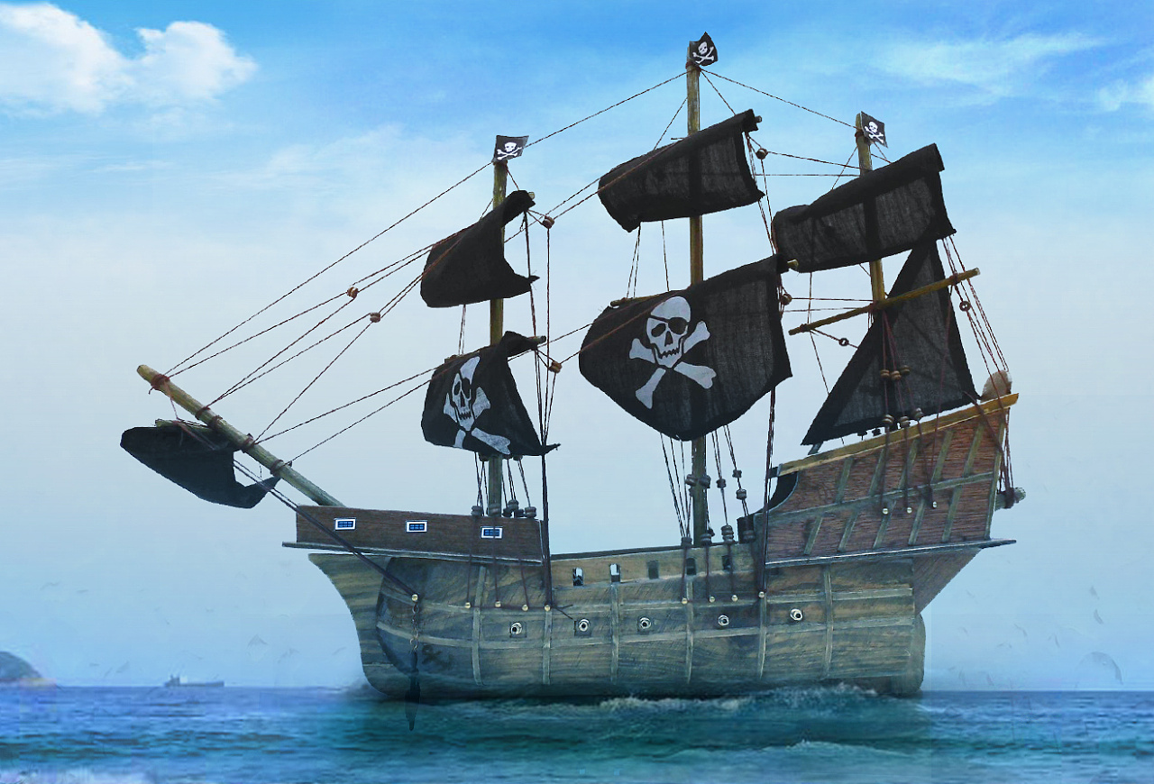 壁纸 平静海面上的海盗船 1920x1200 HD 高清壁纸, 图片, 照片